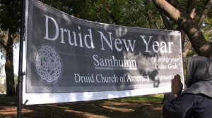 Samhuinn sacred religous prayer under the Oaks in Los Angeles